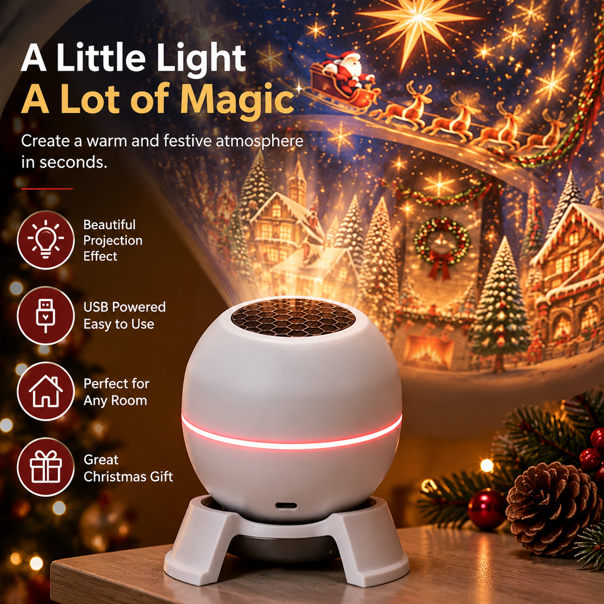 Official Store | 🎅🎁🎄  Smart Holographic Projector (HD Smart Dynamic 5D)