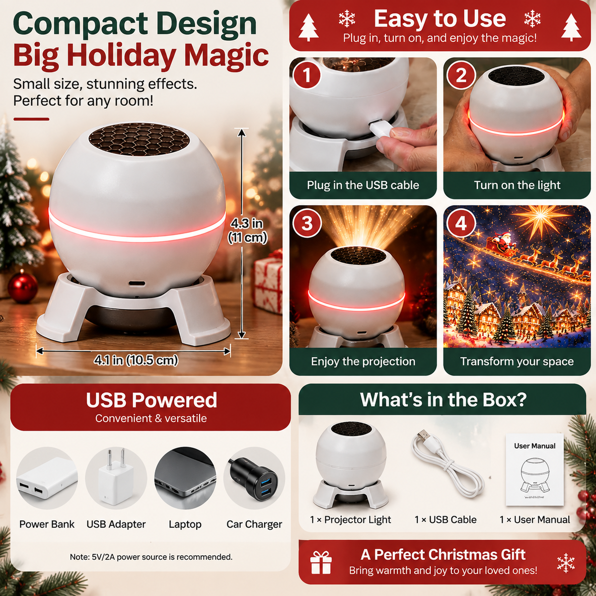 Official Store | 🎅🎁🎄  Smart Holographic Projector (HD Smart Dynamic 5D)
